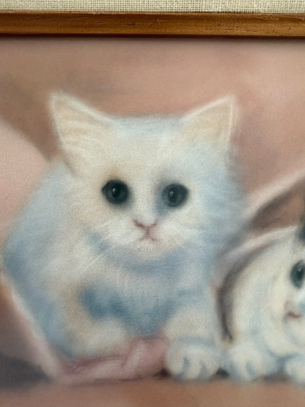 Vintage signed Dorothy Hutsler Kitten painting in Gold Gilded Frame - - Picture 5 of 10